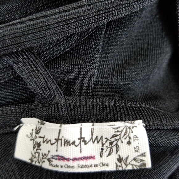 New Free People Don't Be Cross Black V-neck Long Sleeve Bodysuit Size XS - Picture 11 of 12